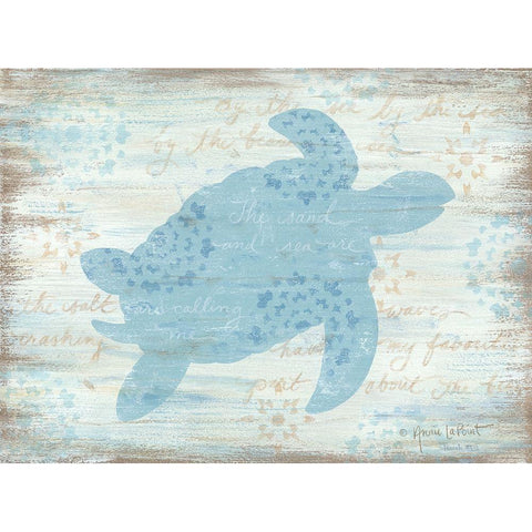 Ocean Turtle  Black Modern Wood Framed Art Print with Double Matting by LaPoint, Annie