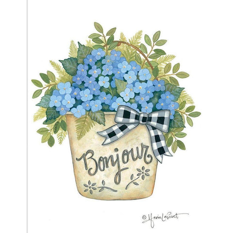 Hydrangeas Bonjour White Modern Wood Framed Art Print by LaPoint, Annie