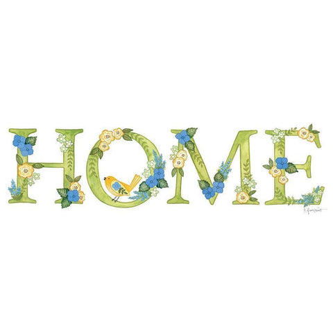 Hydrangeas in Bloom HOME Gold Ornate Wood Framed Art Print with Double Matting by LaPoint, Annie