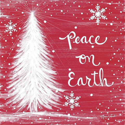 Peace on Earth Trees White Modern Wood Framed Art Print with Double Matting by LaPoint, Annie