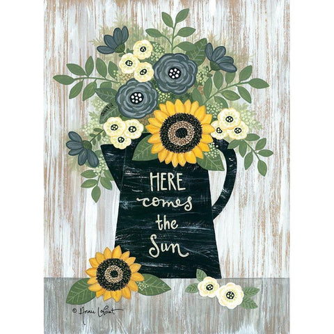 Here Comes the Sun White Modern Wood Framed Art Print by LaPoint, Annie