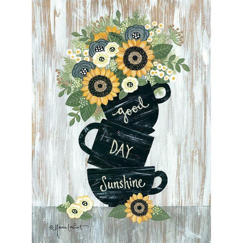 Good Day Sunshine Black Modern Wood Framed Art Print with Double Matting by LaPoint, Annie