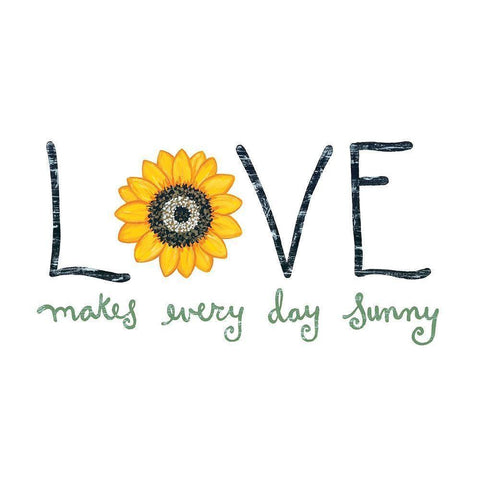 Sunflower Love Black Modern Wood Framed Art Print with Double Matting by LaPoint, Annie