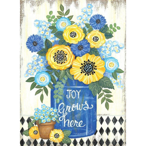 Joy Grows Here Black Modern Wood Framed Art Print by LaPoint, Annie