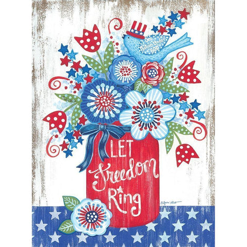 Let Freedom Ring Black Modern Wood Framed Art Print with Double Matting by LaPoint, Annie