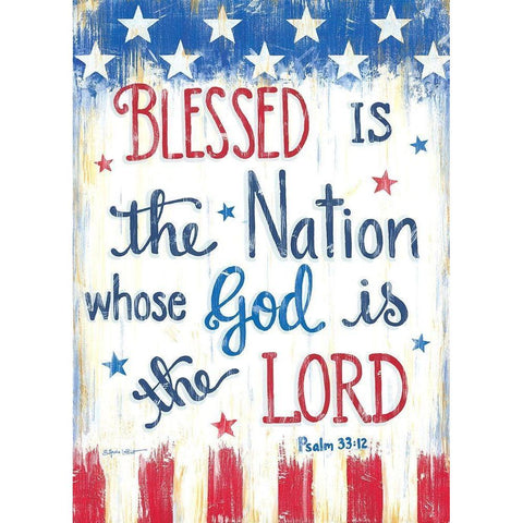 Blessed is the Nation White Modern Wood Framed Art Print by LaPoint, Annie