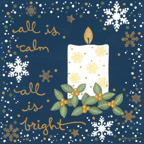 Silent Night Candle White Modern Wood Framed Art Print with Double Matting by LaPoint, Annie