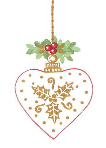 Its Christmas Love Ornament White Modern Wood Framed Art Print with Double Matting by LaPoint, Annie