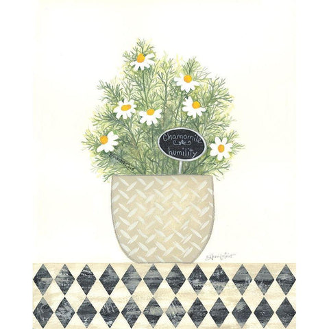 Chamomile Humility Gold Ornate Wood Framed Art Print with Double Matting by LaPoint, Annie