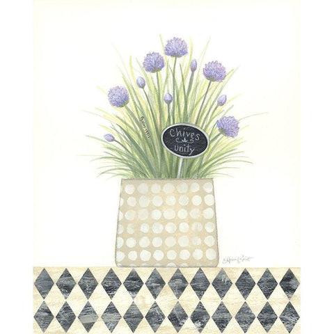 Chives Unity Black Modern Wood Framed Art Print with Double Matting by LaPoint, Annie