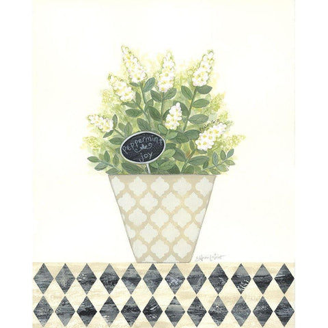 Peppermint Joy Black Modern Wood Framed Art Print with Double Matting by LaPoint, Annie