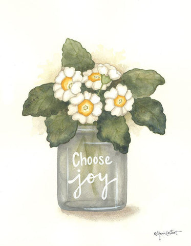 Choose Joy Primrose White Modern Wood Framed Art Print with Double Matting by LaPoint, Annie