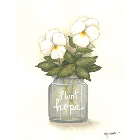 Plant Hope Pansies Black Modern Wood Framed Art Print with Double Matting by LaPoint, Annie
