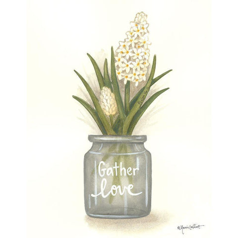 Gather Love Hyacinth White Modern Wood Framed Art Print by LaPoint, Annie