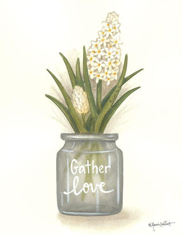 Gather Love Hyacinth White Modern Wood Framed Art Print with Double Matting by LaPoint, Annie