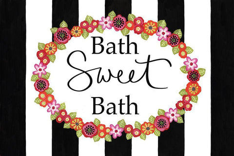 Bath Sweet Bath Black Ornate Wood Framed Art Print with Double Matting by LaPoint, Annie