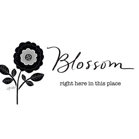 Blossom Black Modern Wood Framed Art Print with Double Matting by LaPoint, Annie