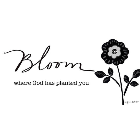 Bloom Black Modern Wood Framed Art Print by LaPoint, Annie