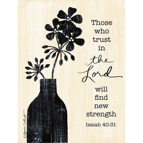 I Trust Him Black Modern Wood Framed Art Print with Double Matting by LaPoint, Annie