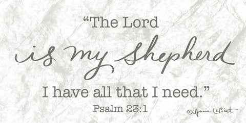 The Lord is My Shepherd Black Ornate Wood Framed Art Print with Double Matting by LaPoint, Annie