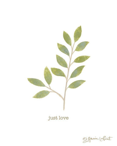 Just Love White Modern Wood Framed Art Print with Double Matting by LaPoint, Annie
