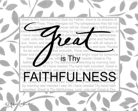 Great is Thy Faithfulness White Modern Wood Framed Art Print with Double Matting by LaPoint, Annie