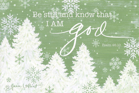 Be Still and Know Black Ornate Wood Framed Art Print with Double Matting by LaPoint, Annie