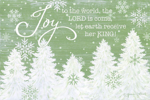 Joy to the World White Modern Wood Framed Art Print with Double Matting by LaPoint, Annie