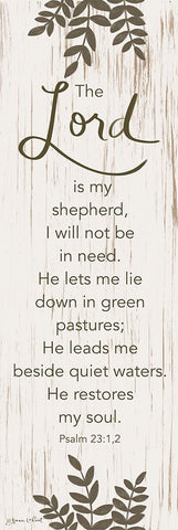 The Lord is My Shepherd Black Ornate Wood Framed Art Print with Double Matting by LaPoint, Annie
