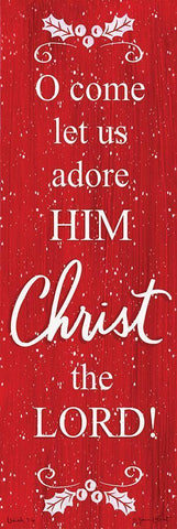 O Come Let Us Adore Him White Modern Wood Framed Art Print with Double Matting by LaPoint, Annie