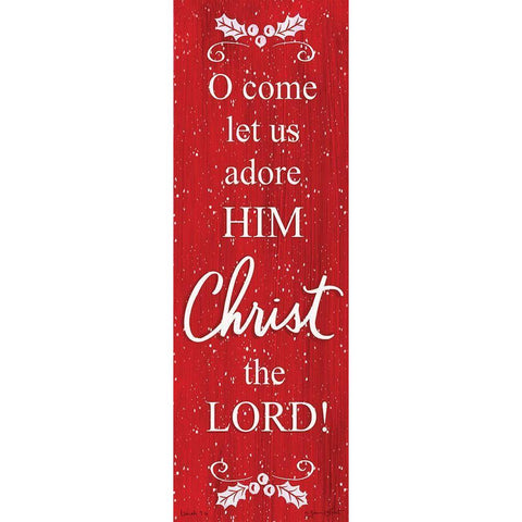 O Come Let Us Adore Him Gold Ornate Wood Framed Art Print with Double Matting by LaPoint, Annie