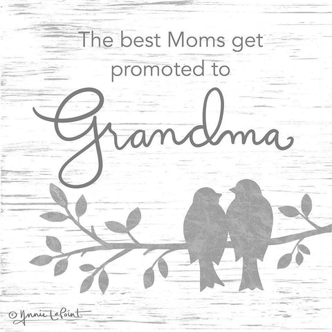 Promoted to Grandma White Modern Wood Framed Art Print by LaPoint, Annie