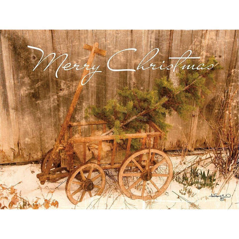 Merry Christmas White Modern Wood Framed Art Print by Smith, Anthony