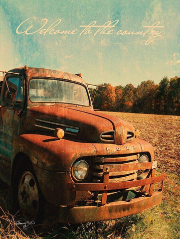 Welcome to the Country White Modern Wood Framed Art Print with Double Matting by Smith, Anthony