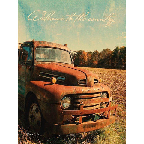 Welcome to the Country Black Modern Wood Framed Art Print with Double Matting by Smith, Anthony