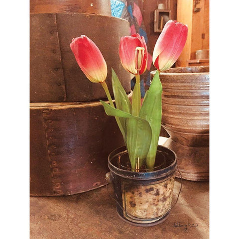 Tulip Simplicity Gold Ornate Wood Framed Art Print with Double Matting by Smith, Anthony