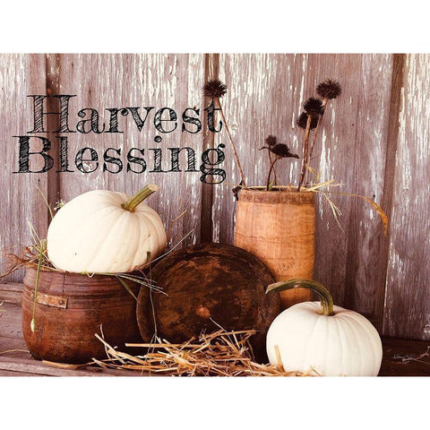 Harvest Blessings Gold Ornate Wood Framed Art Print with Double Matting by Smith, Anthony