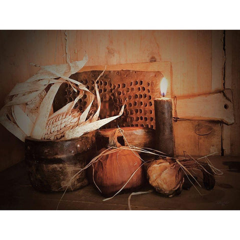 Olde Fall Harvest White Modern Wood Framed Art Print by Smith, Anthony