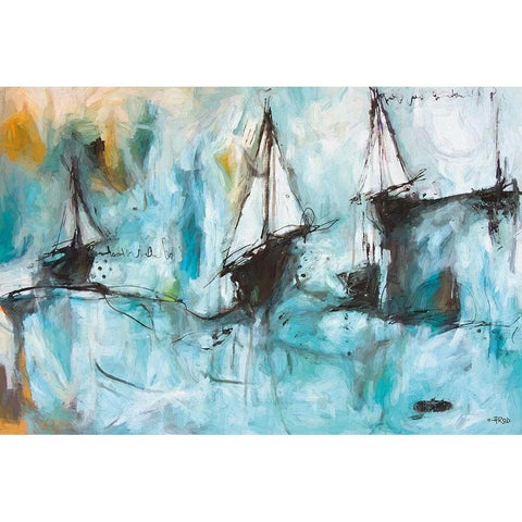 To Cross the Storm Black Modern Wood Framed Art Print with Double Matting by Rodridgue, Annie
