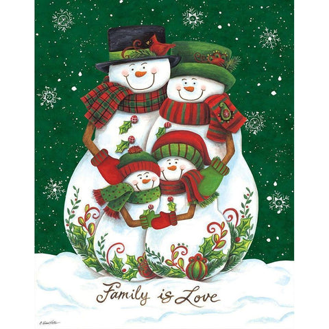 Snow Family II White Modern Wood Framed Art Print by Kater, Diane