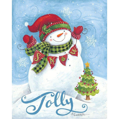 Jolly Snowman White Modern Wood Framed Art Print by Kater, Diane