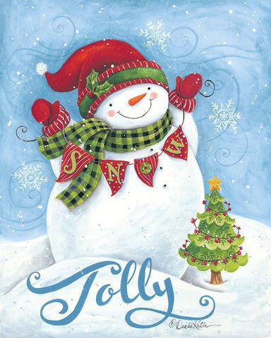 Jolly Snowman White Modern Wood Framed Art Print with Double Matting by Kater, Diane