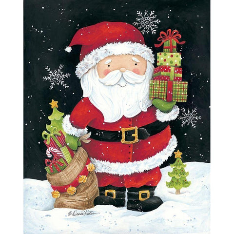 Santa Claus with Presents Gold Ornate Wood Framed Art Print with Double Matting by Kater, Diane