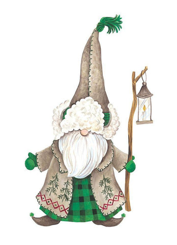 Old World Gnome White Modern Wood Framed Art Print with Double Matting by Kater, Diane