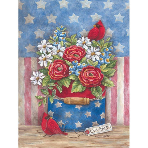 American the Beautiful White Modern Wood Framed Art Print by Kater, Diane