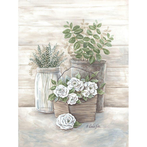 Rose Botanical Gold Ornate Wood Framed Art Print with Double Matting by Kater, Diane