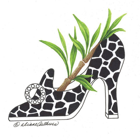 Floral Vase White Modern Wood Framed Art Print with Double Matting by Kater, Diane