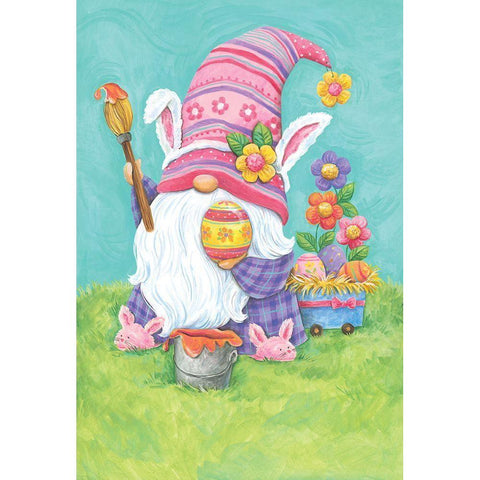 Easter Gnome White Modern Wood Framed Art Print by Kater, Diane