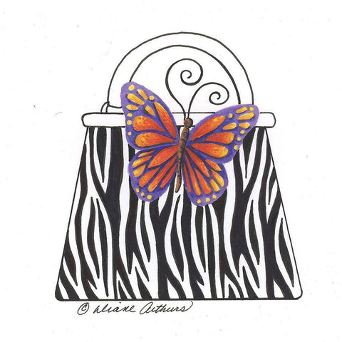 Blue And White China Pots Floral Black Ornate Wood Framed Art Print with Double Matting by Kater, Diane