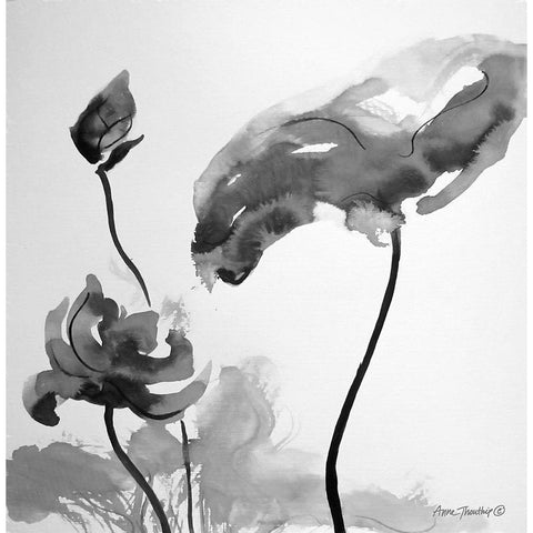 Lotus Flowers II    Gold Ornate Wood Framed Art Print with Double Matting by Thouthip, Anne